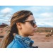 Female model with sunglasses side view