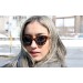 Woman modeling Vienna tortoise sunglasses