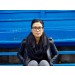 Woman modeling black wayfarer eyeglasses