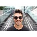 Male model with sunglasses frontal view