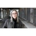 Woman wearing Rivington eyeglasses in oak barrel
