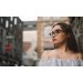 Woman wearing tortoise cateye eyeglasses